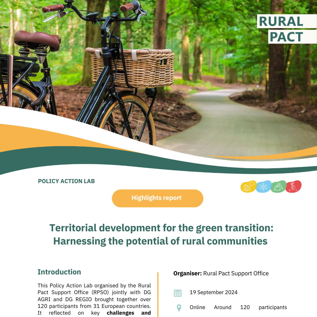 Informe "Desarrollo territorial para la transición verde: Aprovechar el potencial de las comunidades rurales"