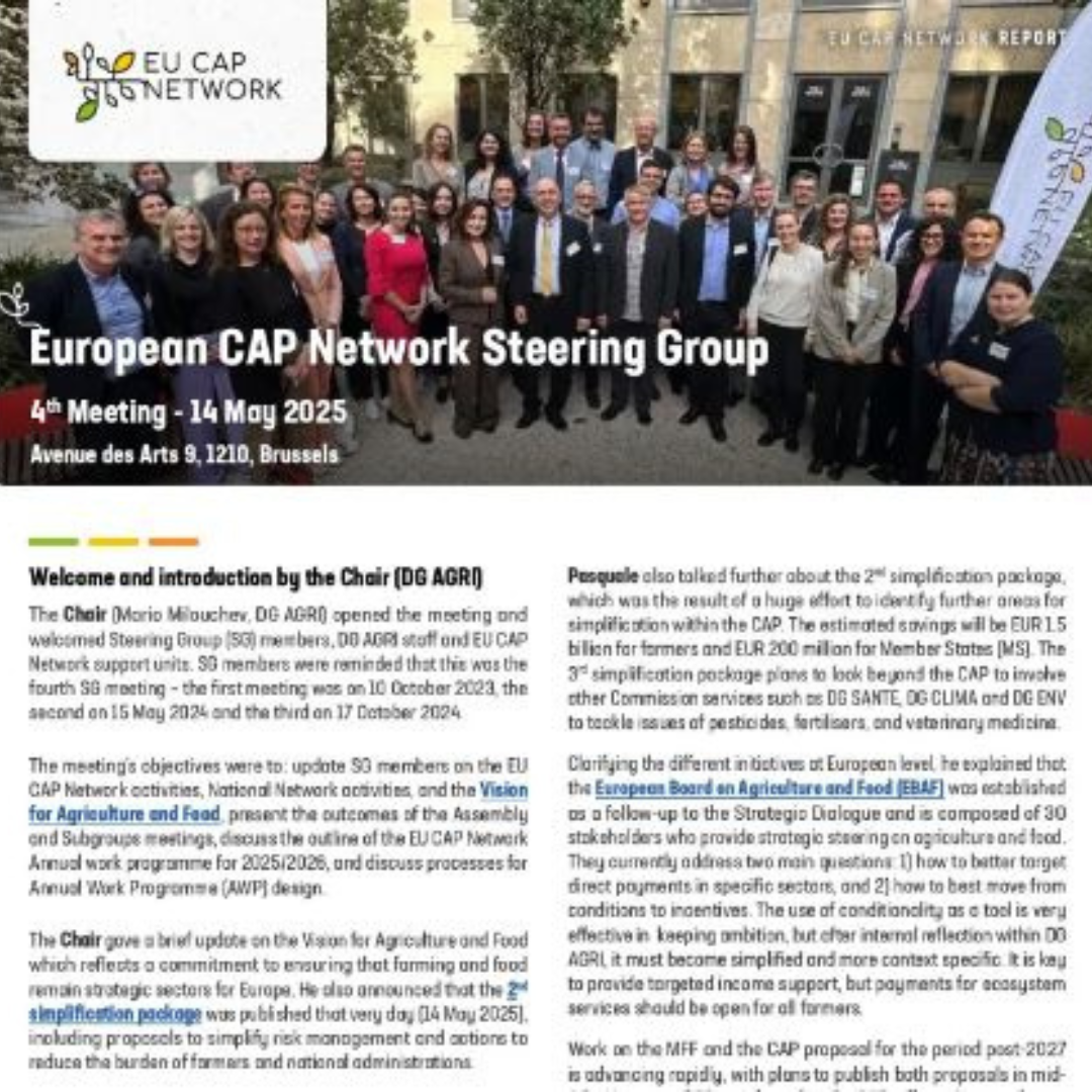 Informe del Grupo Director de la Red de la PAC de la UE - 4ª reunión