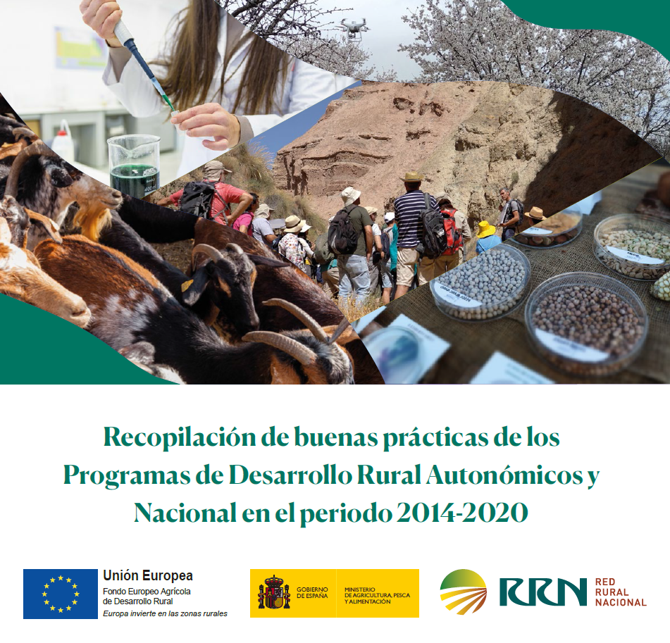 Portada de document "Recopilació de bones pràctiques dels Programes de Desenvolupament Rural Autonòmics i Nacional 2014-2020"