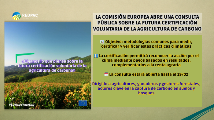 La Comisión Europea abre una consulta pública para avanzar en la agricultura de carbono