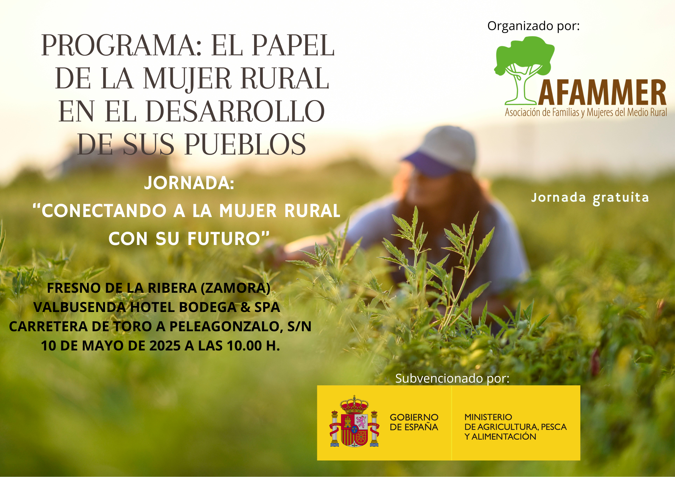 Cartel para o Día da Muller Rurais de AFAMMER en Fresno de la Ribera